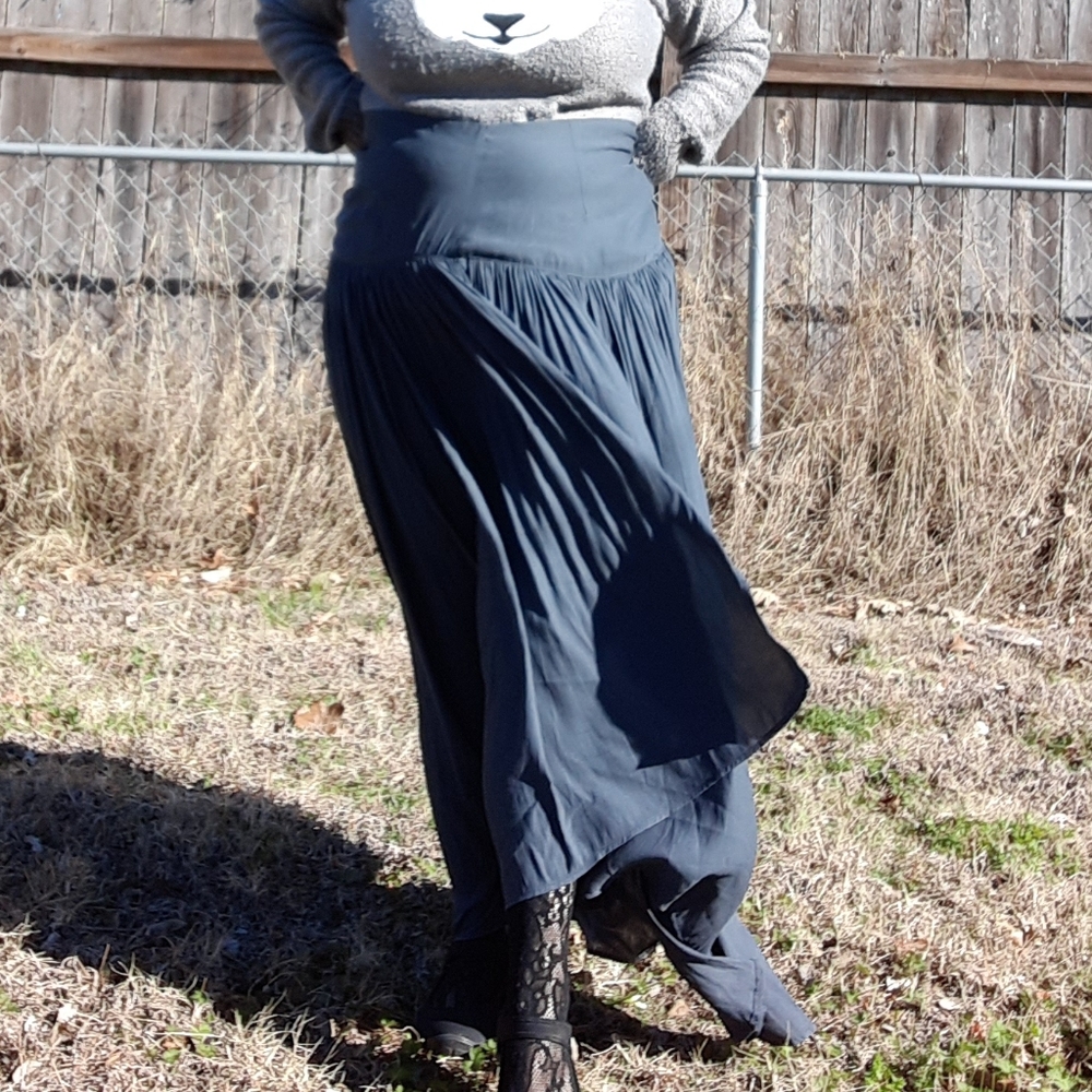 NWOT FP Sharkbite Charcoal Grey Slit Skirt